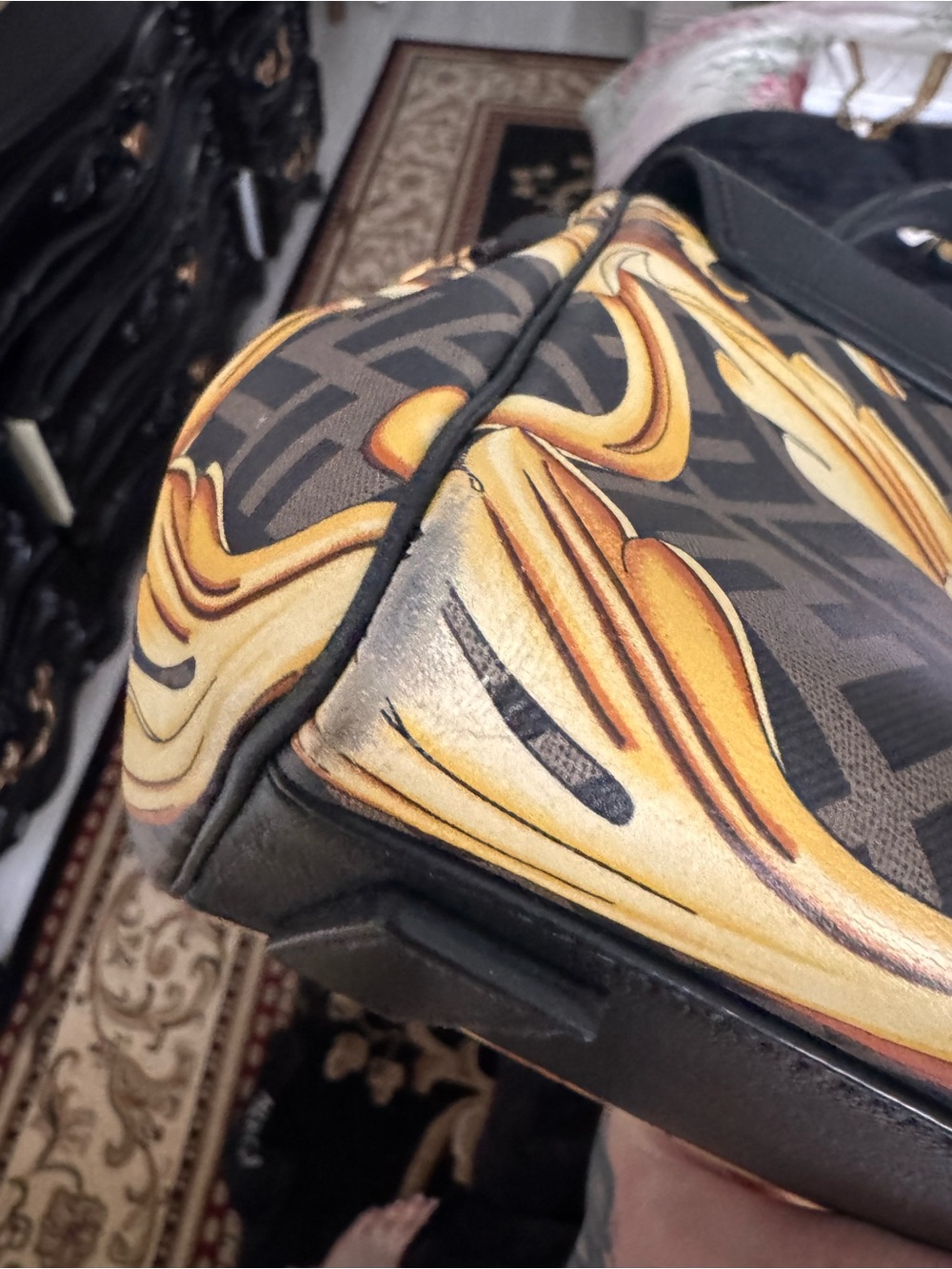 Fendace La Medusa Bag w/ gold chain Fendi & Versace Collaboration 2022 , AS IS - Picture 10 of 17